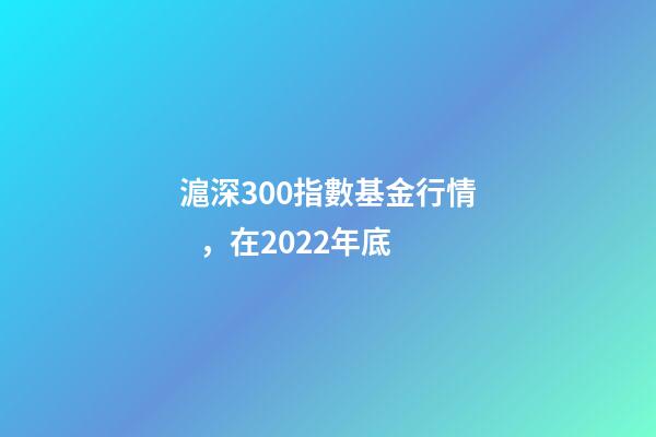 滬深300指數基金行情，在2022年底